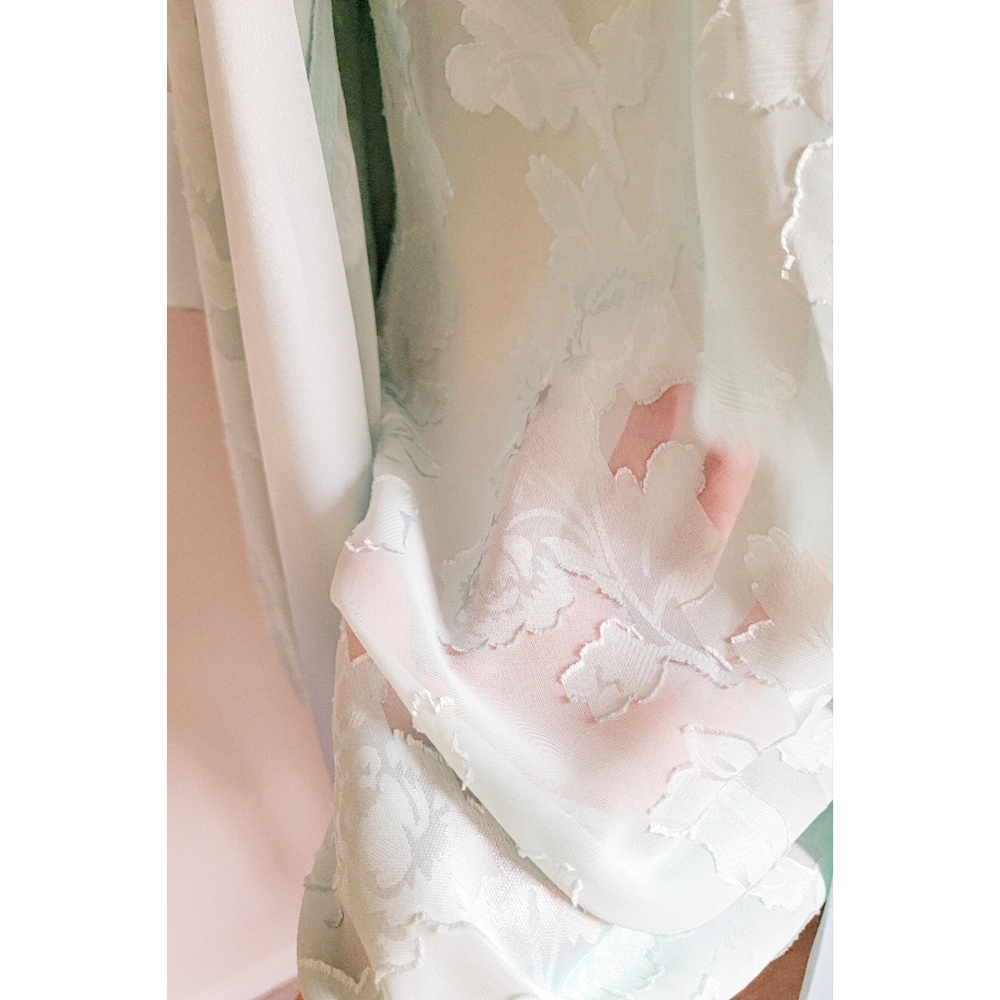 Vintage Sheer Floral Two Piece Robe & Slip Matching Set L.A. Intimates Nightgown - Picture 7 of 16